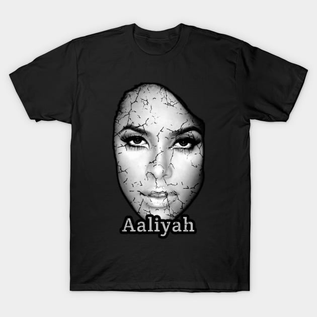 Retro Aaliyah Head T-Shirt by Wiseeyes_studios